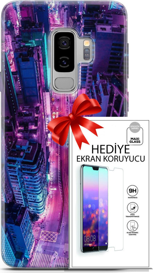 Samsung Galaxy S9 Plus Kılıf Orijinal Seri Cyberpunk 22 Usa Kap + Ekran Koruyucu