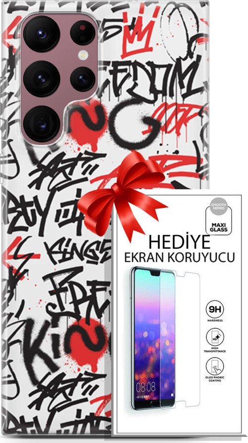 Samsung Galaxy S22 Ultra Kılıf Orijinal Seri Punky 22 King Freedom Kap + Ekran Koruyucu