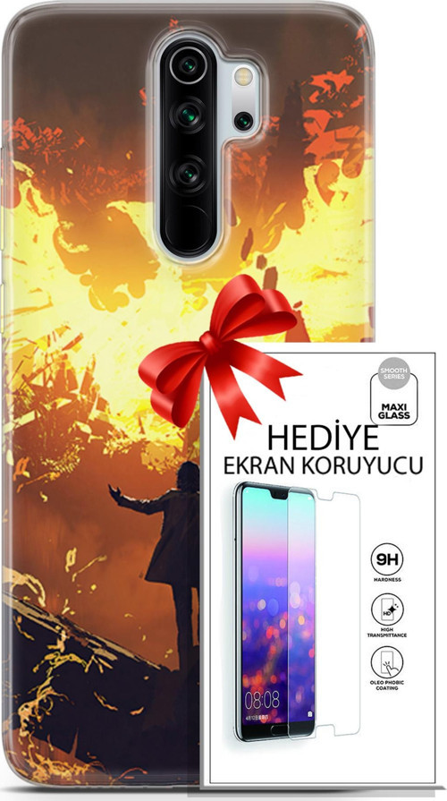 Xiaomi Redmi Note 8 Pro Kılıf Orijinal Seri Neo 13 Mor Panter Fortnite Case Kapak Ekran Koruyucu
