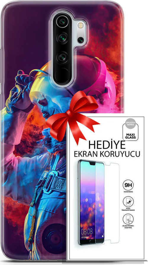 Xiaomi Redmi Note 8 Pro Kılıf Orijinal Seri Neo 18 Spider Man Noir Parlak Kılıf + Ekran Koruyucu Ful