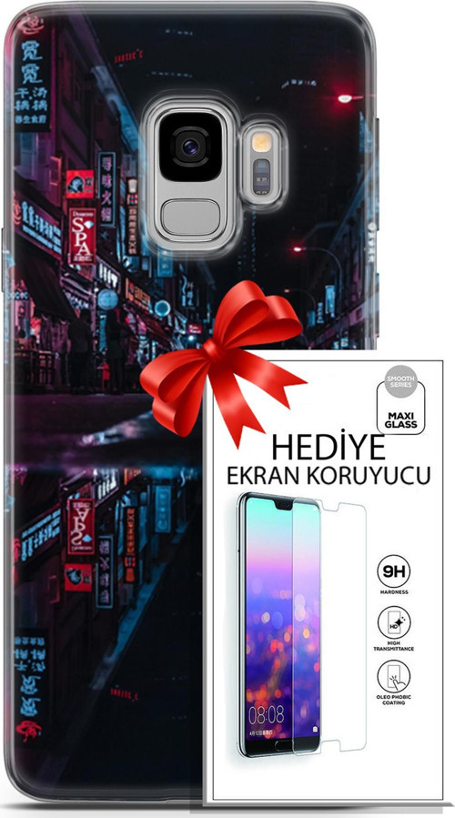 Samsung Galaxy S9 Kılıf Orijinal Seri Cyberpunk 24 Spa Darbe Emici Kılıf + Ekran Koruyucu