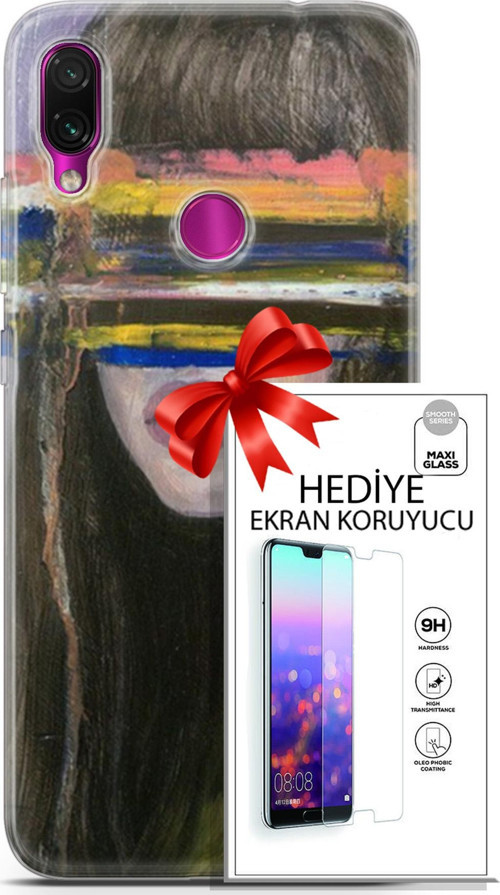 Xiaomi Redmi Note 7 Kılıf Orijinal Seri Soul 21 Gözü Maskeli Darbe Önleyici Kapak + Ön Ekran Koruyucu
