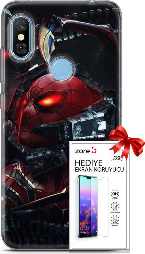 Xiaomi Redmi Note 6 Pro Kılıf Orijinal Seri Supers 29 Dr Octopus Leke Tutmaz Kapak + Ekran Koruyucu