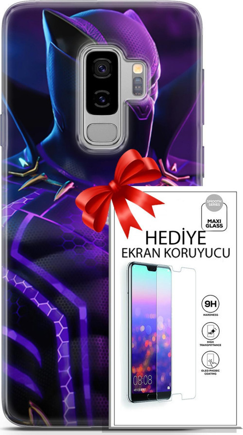Samsung Galaxy S9 Plus Kılıf Orijinal Seri Dc 13 Mor Panter Fortnite Case Kapak Ekran Koruyucu