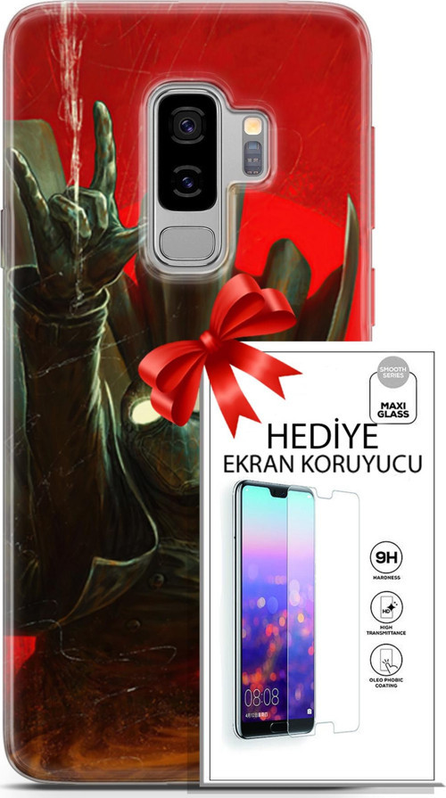 Samsung Galaxy S9 Plus Kılıf Orijinal Seri Dc 18 Spider Man Noir Parlak Kılıf + Ekran Koruyucu Full