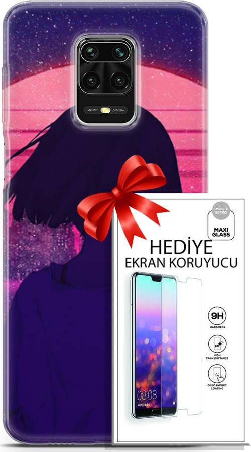Xiaomi Redmi Note 9 Pro Kılıf Orijinal Seri Neo 12 Blak Panther Tasarım Kılıf + Ekran Koruyucu