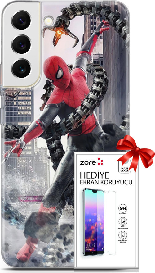 Samsung Galaxy S22 Plus Kılıf Orijinal Seri Supers 25 No Way Home Soyulmayan Kılıf + Ekran Koruyucu