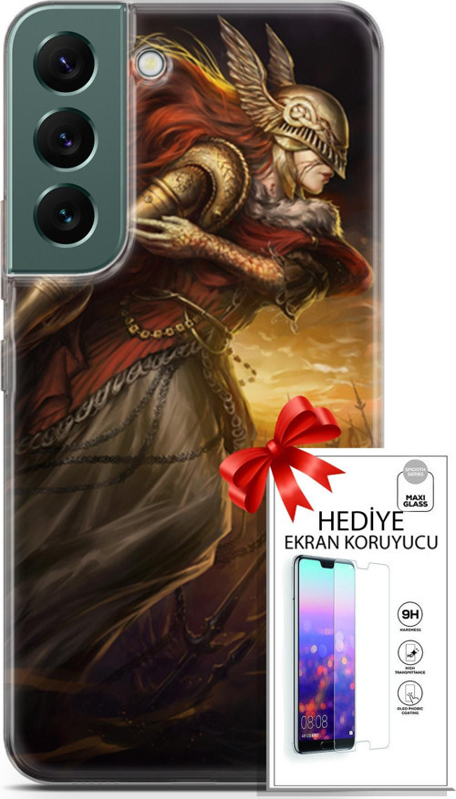 Samsung Galaxy S22 Kılıf Orijinal Seri Cardano 29 Şövalye Leke Tutmaz Kapak + Ekran Koruyucu