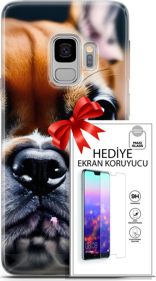 Samsung Galaxy S9 Kılıf Orijinal Seri Dogs 10 İngiliz Mastiff Full Hd Kılıf + Ekran Koruyucu