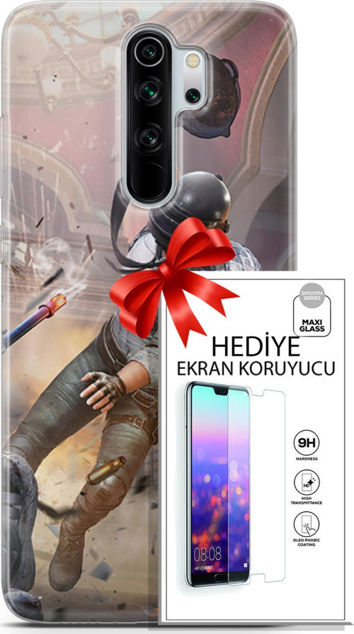 Xiaomi Redmi Note 8 Pro Kılıf Orijinal Seri Pubg 07 Kravatlı Karakter Desenli Kılıf + Ön Ekran Koruyucu