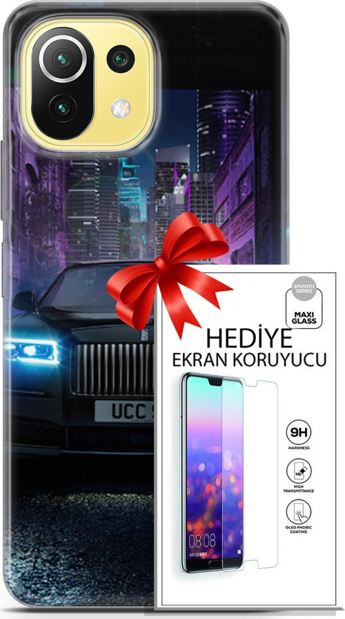 Xiaomi 11 Lite 5G Kılıf Orijinal Seri Fantasy 12 Rolls Royce Tasarım Kılıf + Ekran Koruyucu