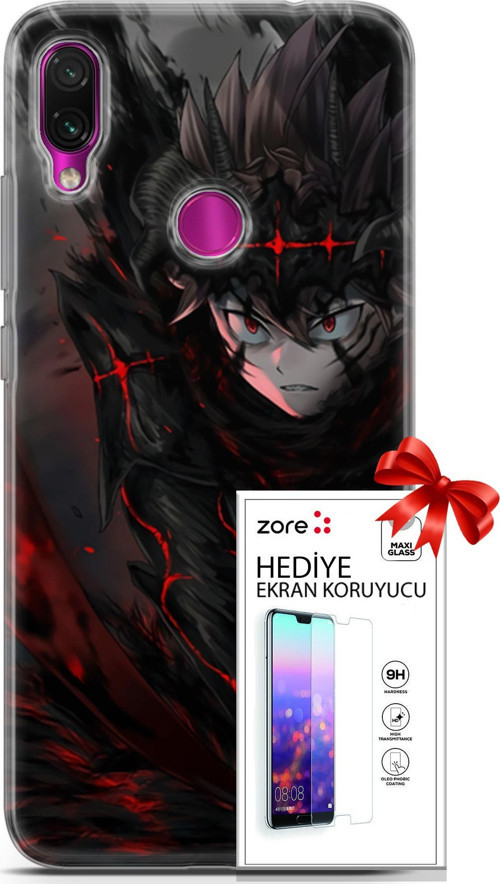 Xiaomi Redmi Note 7 Kılıf Orijinal Seri Supers 14 Asta Devil Anime Cover Kılıf + Ön Ekran Koruyucu