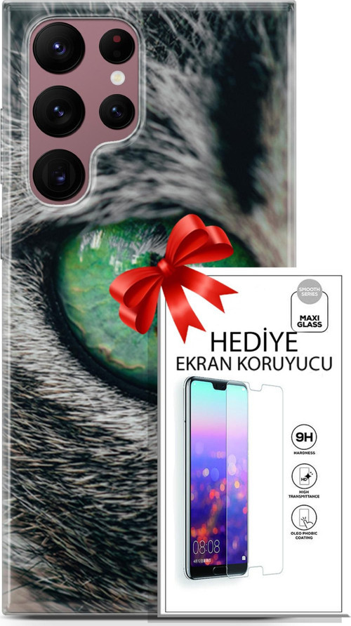 Samsung Galaxy S22 Ultra Kılıf Orijinal Seri Scotish-British 28 Göz Detay İz Bırakmayan Kılıf +Ekran Koruyucu