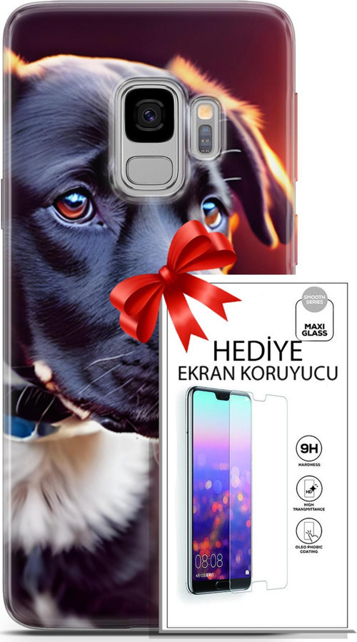 Samsung Galaxy S9 Kılıf Orijinal Seri Dogs 27 Rostov Lazer Kesim Silikon Ekran Koruyucu