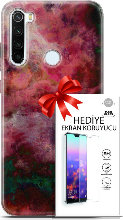Xiaomi Redmi Note 8T Kılıf Orijinal Seri Nature 28 Bordo İz Bırakmayan Kılıf + Ön Ekran Koruyucu