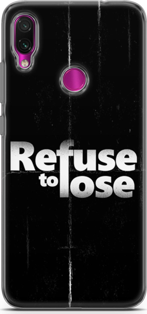 Xiaomi Redmi Note 7 Kılıf Orijinal Seri Typo 03 Refuse To Lose Arka Kapak