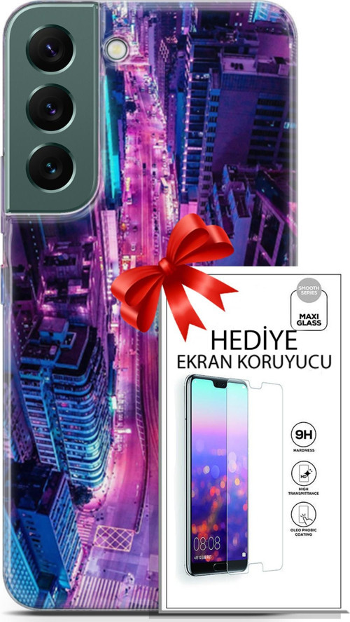 Samsung Galaxy S22 Kılıf Orijinal Seri Cyberpunk 22 Usa Kap + Ekran Koruyucu