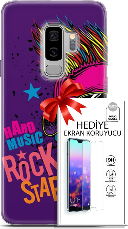 Samsung Galaxy S9 Plus Kılıf Orijinal Seri Punky 16 Rockstar Hediyelik Kılıf Ve Ekran Koruyucu