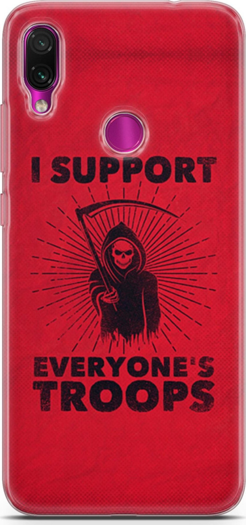 Xiaomi Redmi Note 7 Kılıf Orijinal Seri Typo 11 I Support Everyone'S Troops 4K Baskılı Kılıf