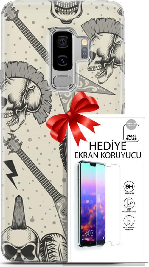 Samsung Galaxy S9 Plus Kılıf Orijinal Seri Punky 20 Trash Punk Renkli Kılıf Ekran Koruyucu