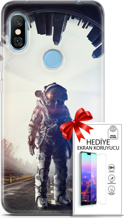 Xiaomi Redmi Note 6 Pro Kılıf Orijinal Seri Algorand 22 Astro Kap + Ekran Koruyucu