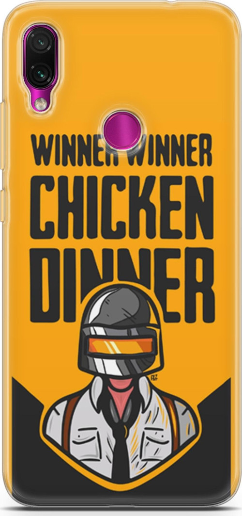 Xiaomi Redmi Note 7 Kılıf Orijinal Seri Typo 17 Winner Chicken Dinner Yumuşak Kılıf