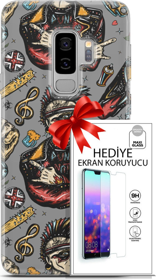 Samsung Galaxy S9 Plus Kılıf Orijinal Seri Punky 24 Heavy Metal Darbe Emici Kılıf + Ekran Koruyucu