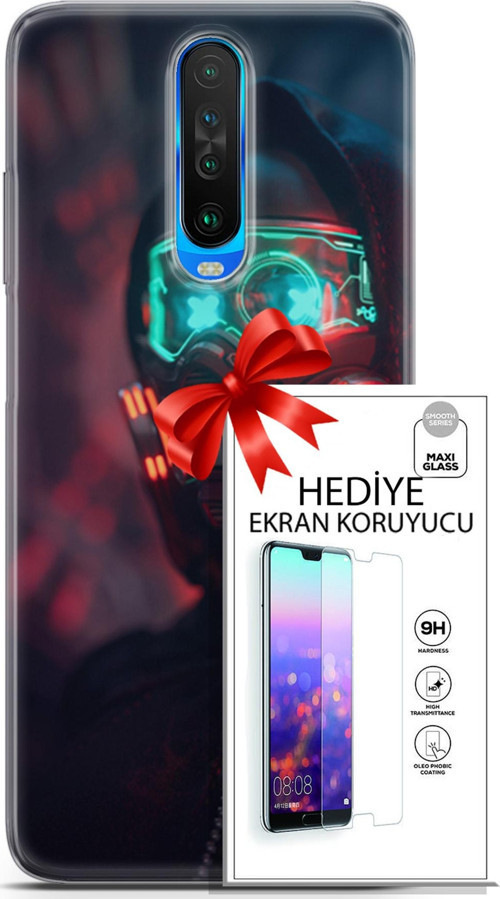Xiaomi Redmi K30 Kılıf Orijinal Seri Cyberpunk 03 Vr Maske Arka Kapak + Ekran Koruyucu