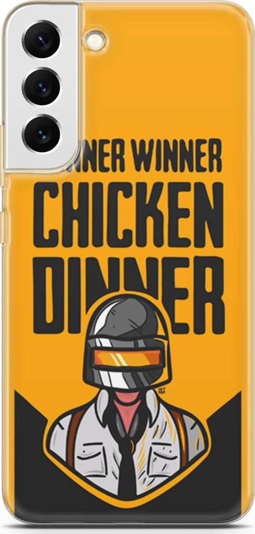 Samsung Galaxy S22 Plus Kılıf Orijinal Seri Typo 17 Winner Chicken Dinner Yumuşak Kılıf
