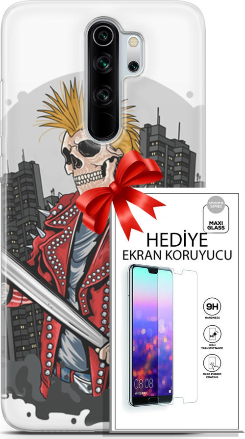 Xiaomi Redmi Note 8 Pro Kılıf Orijinal Seri Punky 08 Punk Serseri Baskılı Kılıf + Ekran Koruyucu