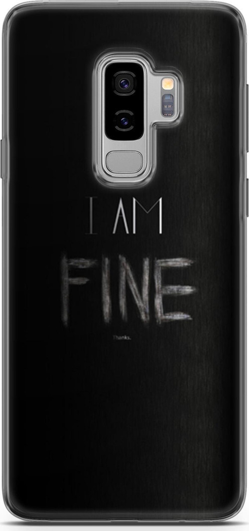 Samsung Galaxy S9 Plus Kılıf Orijinal Seri Typo 04 I Am Fine Silikon Kılıf