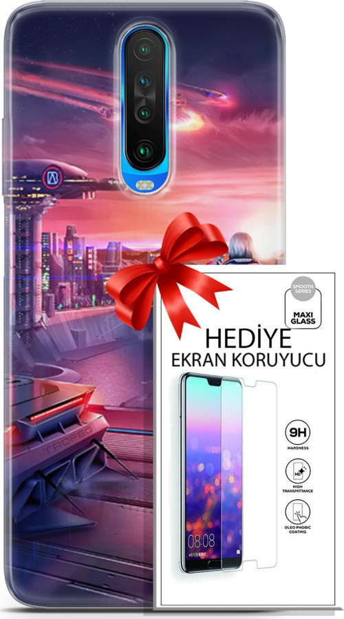 Xiaomi Redmi K30 Kılıf Orijinal Seri Cyberpunk 13 Dünya Dışı Case Kapak Ekran Koruyucu