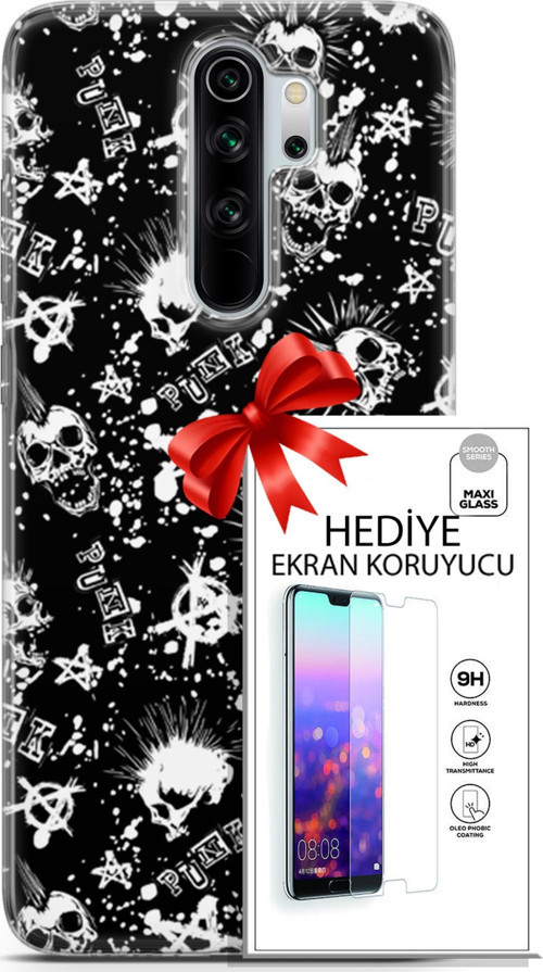 Xiaomi Redmi Note 8 Pro Kılıf Orijinal Seri Punky 23 Çarşı Punk Telefon Kabı Ve Ekran Koruyucu