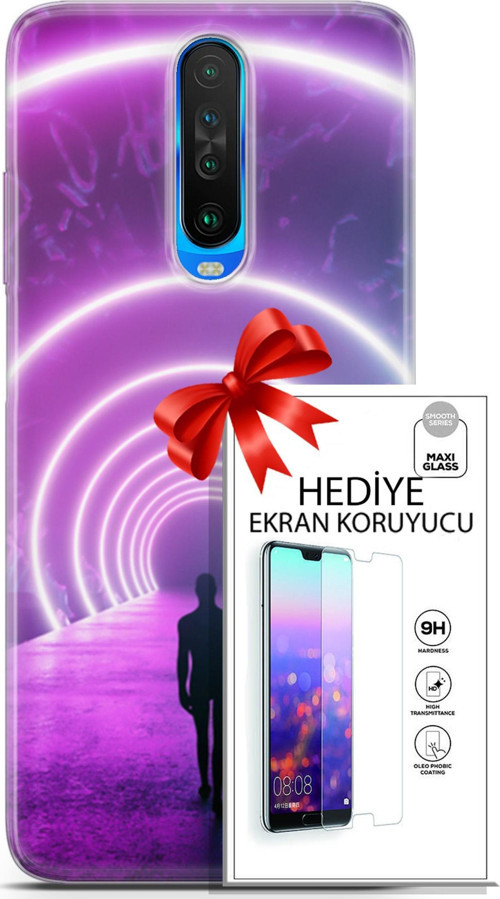 Xiaomi Redmi K30 Kılıf Orijinal Seri Cyberpunk 26 Daire Neon Soft Kapak + Ekran Koruyucu