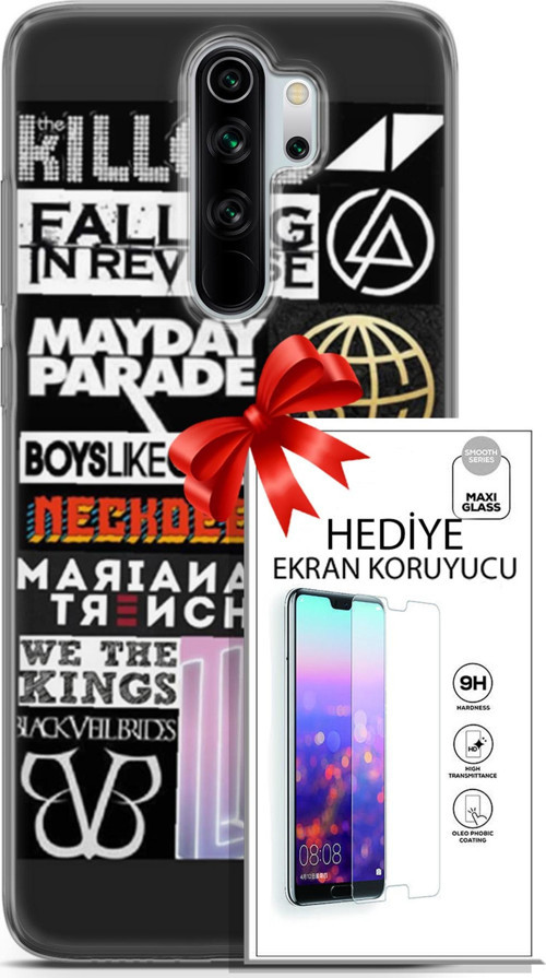 Xiaomi Redmi Note 8 Pro Kılıf Orijinal Seri Punky 28 Killers İz Bırakmayan Kılıf + Ön Ekran Koruyucu