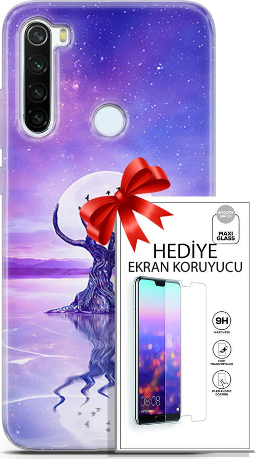 Xiaomi Redmi Note 8T Kılıf Orijinal Seri Neo 30 Carnage Kenarları Şeffaf Kapak Ve Ekran Koruyucu