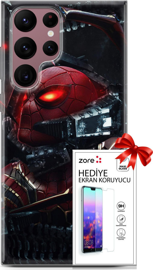 Samsung Galaxy S22 Ultra Kılıf Orijinal Seri Supers 20 Doctor Octopus Renkli Kılıf Ekran Koruyucu