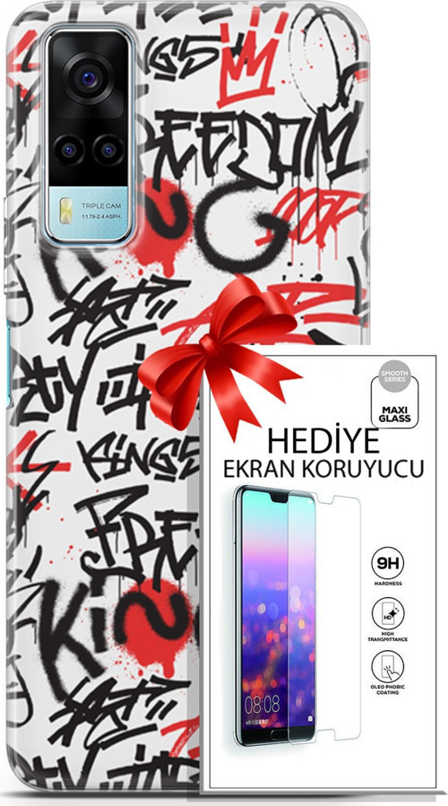 Vivo Y53S 4G Kılıf Orijinal Seri Punky 22 King Freedom Kap + Ekran Koruyucu