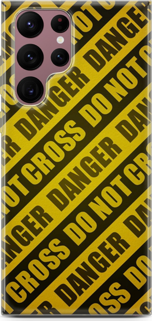 Samsung Galaxy S22 Ultra Kılıf Orijinal Seri Typo 05 Danger Koruma Kılıfı