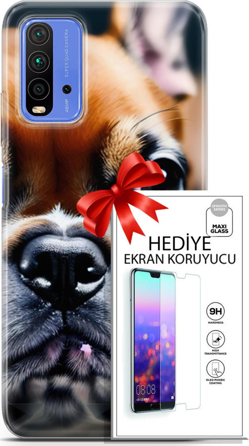 Xiaomi Redmi 9T Kılıf Orijinal Seri Dogs 10 İngiliz Mastiff Full Hd Kılıf + Ekran Koruyucu