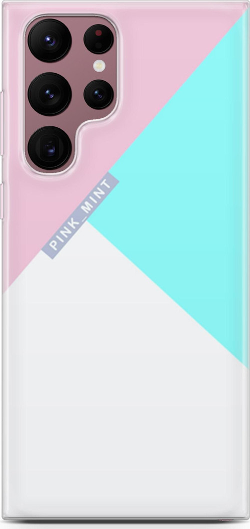 Samsung Galaxy S22 Ultra Kılıf Orijinal Seri Typo 08 Pink Mint Baskılı Kılıf