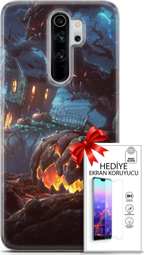 Xiaomi Redmi Note 8 Pro Kılıf Orijinal Seri Algorand 24 Balkabağı Darbe Emici Kılıf + Ekran Koruyucu