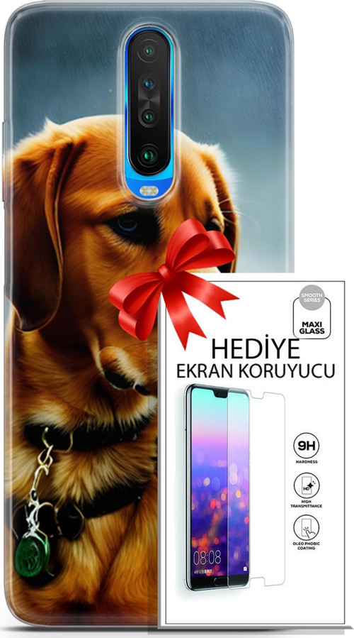 Xiaomi Redmi K30 Kılıf Orijinal Seri Dogs 04 Labrador Silikon Kılıf + Ekran Koruyucu Full Korumak