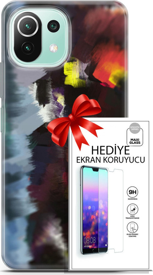 Xiaomi 11 Lite 5G Ne Kılıf Orijinal Seri Nature 19 Çok Renkli Tam Koruma Kılıf + Ekran Koruyucu