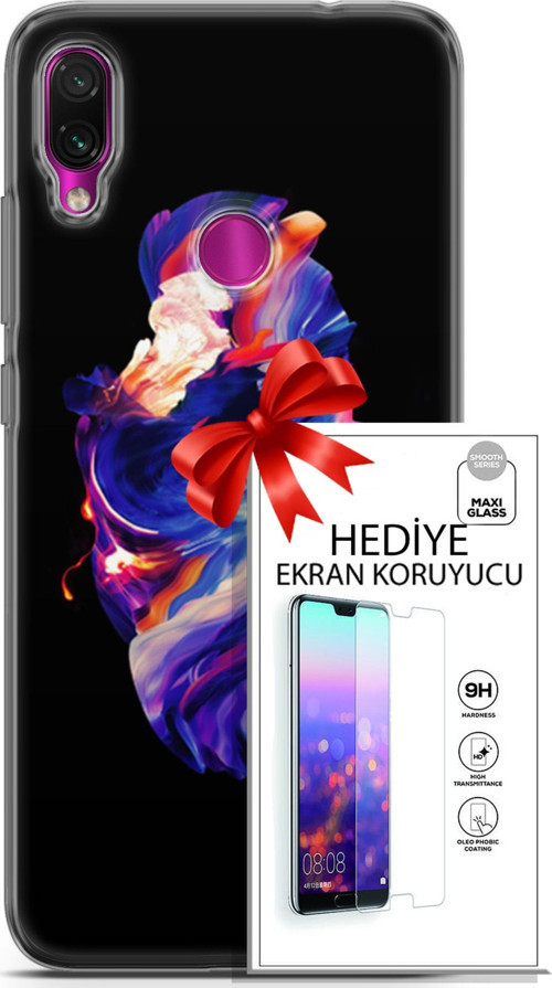 Xiaomi Redmi Note 7 Kılıf Orijinal Seri Cardano 12 Wallpapaer Tasarım Kılıf + Ekran Koruyucu