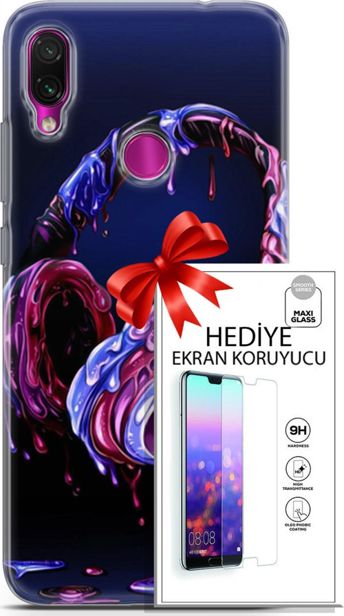 Xiaomi Redmi Note 7 Kılıf Orijinal Seri Cardano 14 Kulaklık Cover Kılıf + Ön Ekran Koruyucu