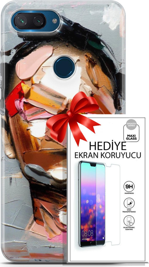 Xiaomi Mi 8 Lite Kılıf Orijinal Seri Soul 01 Suratsız Telefon Kılıfı + Ekran Koruyucu