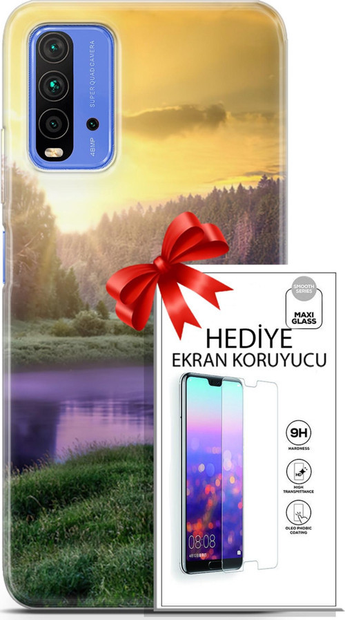 Xiaomi Redmi 9T Kılıf Orijinal Seri Fantasy 05 Nehir Koruma Kılıfı + Ekran Koruyucu