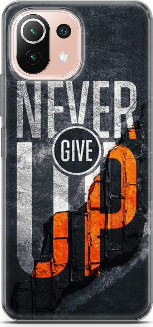 Xiaomi Mi 11 Lite Kılıf Orijinal Seri Typo 29 Never Give Up Leke Tutmaz Kapak
