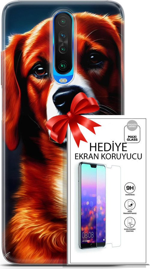 Xiaomi Redmi K30 Kılıf Orijinal Seri Dogs 21 Spaniel Darbe Önleyici Kapak + Ön Ekran Koruyucu